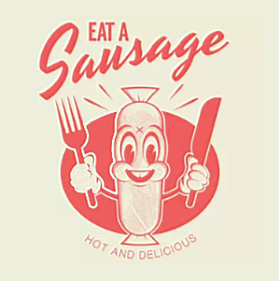 Fun retro sausage art