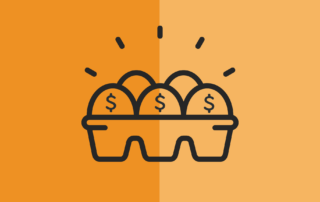 Eggs and dollar signs illustration