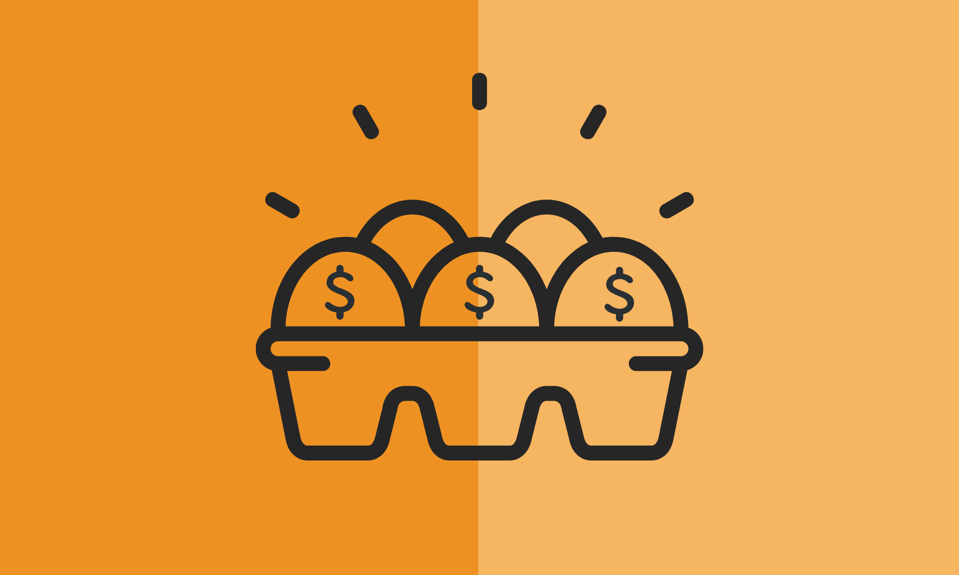 Eggs and dollar signs illustration