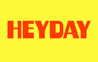 Heyday company logo on large yellow background