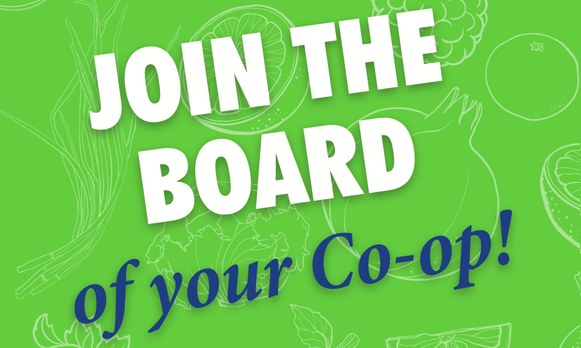 Join the board of your Co-op illustration with food background