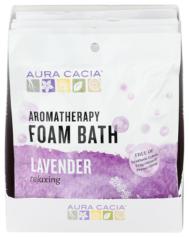 Packets of Aura Cacia Aromatherapy Foam Bath