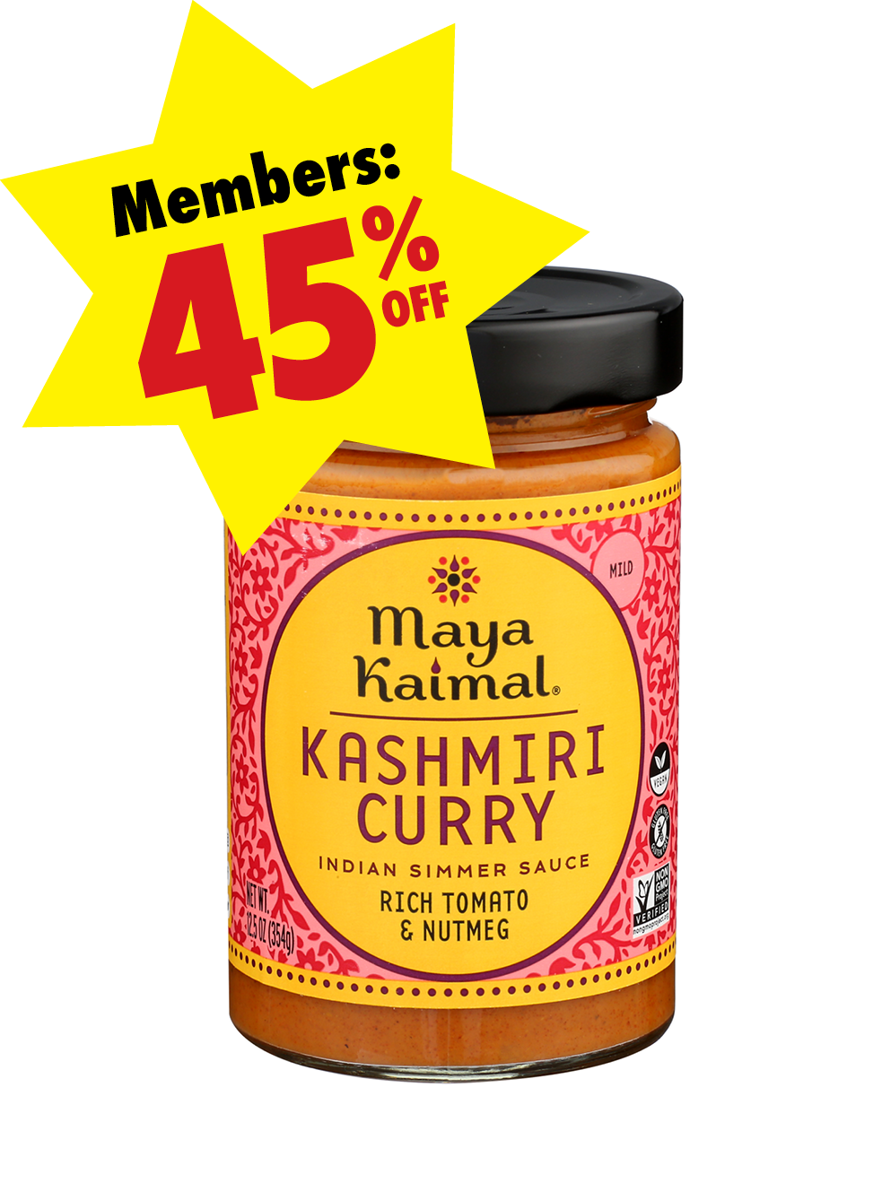 Jar of Maya Kaimal Kashmiri Curry Indian Simmer Sauce