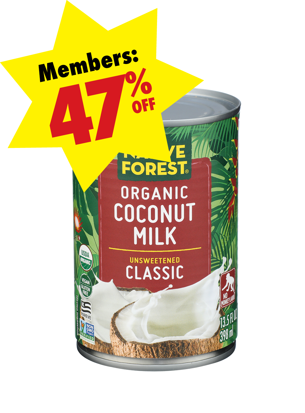 Can of Native Forest Organic Unsweetened Classic Coconut Milk