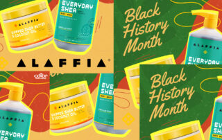 Collage photo illustration of Alaffia products