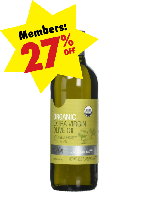 SanRemo_OrganicEVOL Bottle of San Remo Organic Extra Virgin Olive Oil