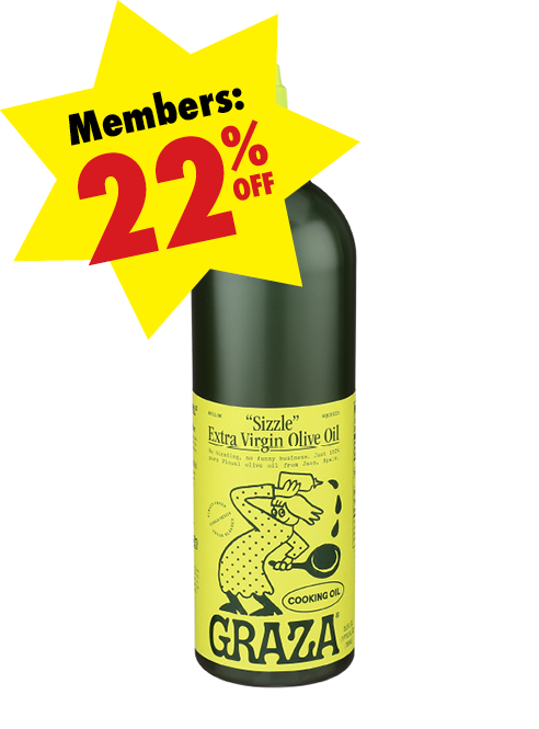 Graza_SizzleEVOL Bottle of Graza Sizzle Extra Virgin Olive Oil