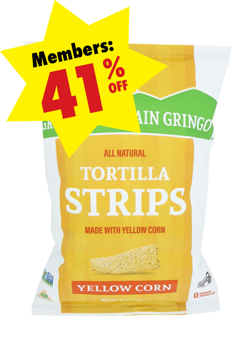 GreenMountainGringo_TortillaStrips Bag of Green Mountain Gringo Yellow Corn Tortilla Strips