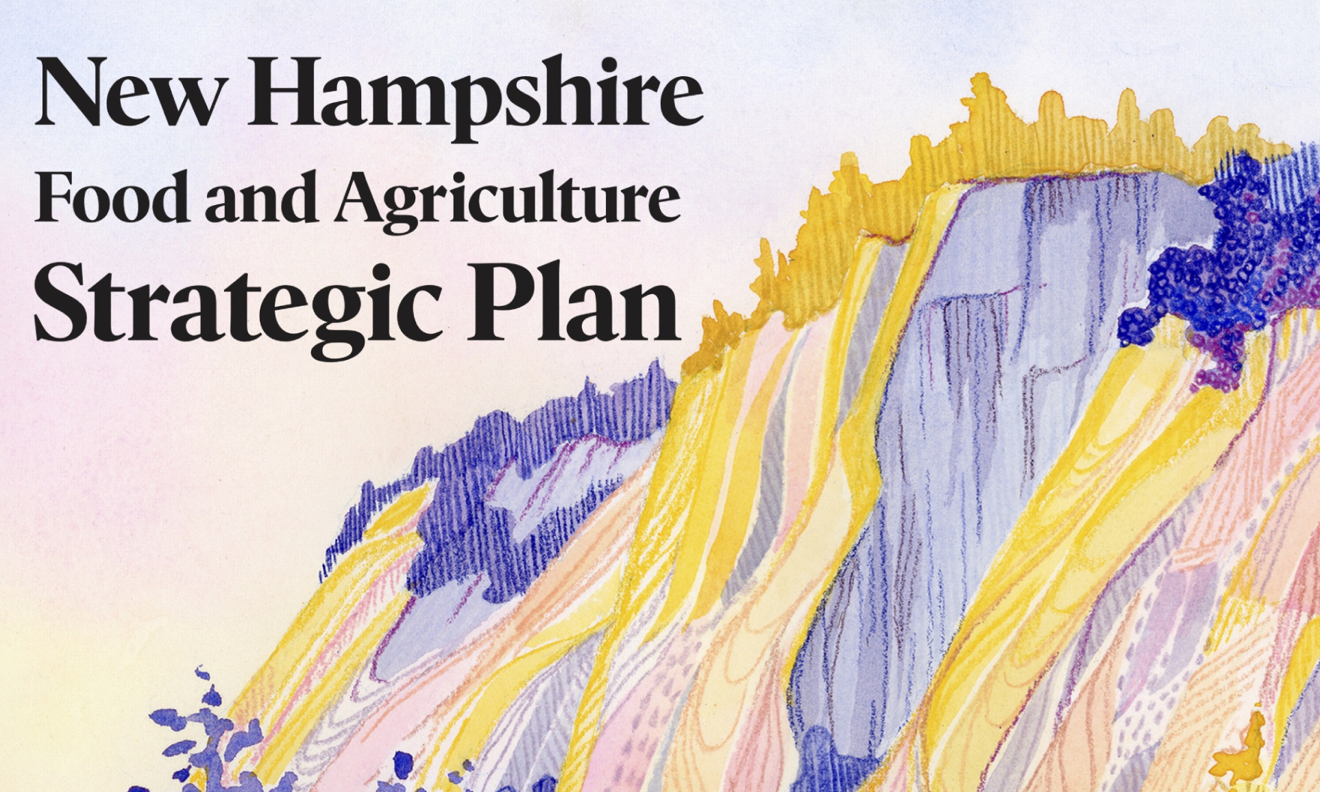 Cover image for NH Food and Agriculture Strategic Plan featuring painting of local scene