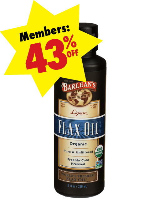 Barleans_LigmanFlaxOil Bottle of Barlean's Ligman Flax Oil