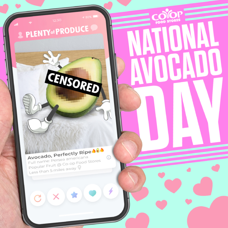 national_avocado_day Photo illustration of cell phone with avocado dating site (really)