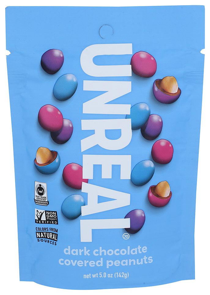 Unreal_DarkChocolateCovered_Peanuts_web Bag of Unreal Dark Chocolate Covered Peanuts