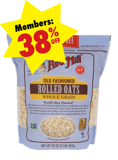 Package of Bob's Red Mill Gluten-Free Old Fashioned Rolled Oats
