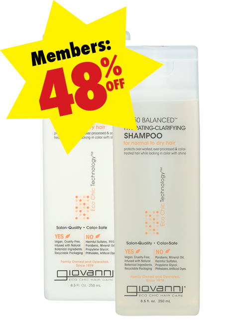 Bottles of Giovanni 50/50 Balance Shampoo & Conditioner
