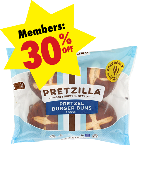 Package of Pretzilla Pretzel Burger Buns