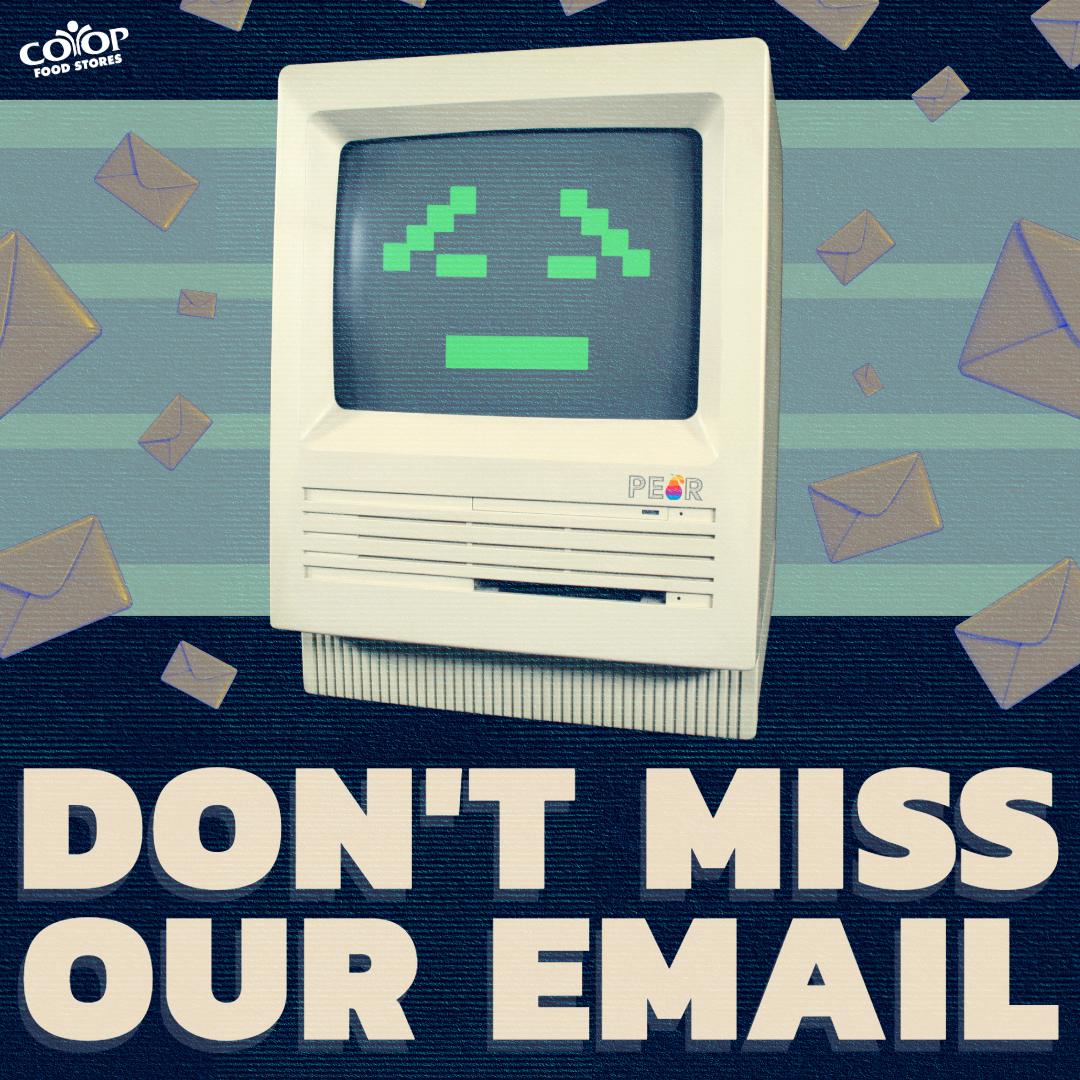 dont_miss_our_email Photo illustration of old computer with sad face and envelopes in the background with words "Don't Miss Our Email"