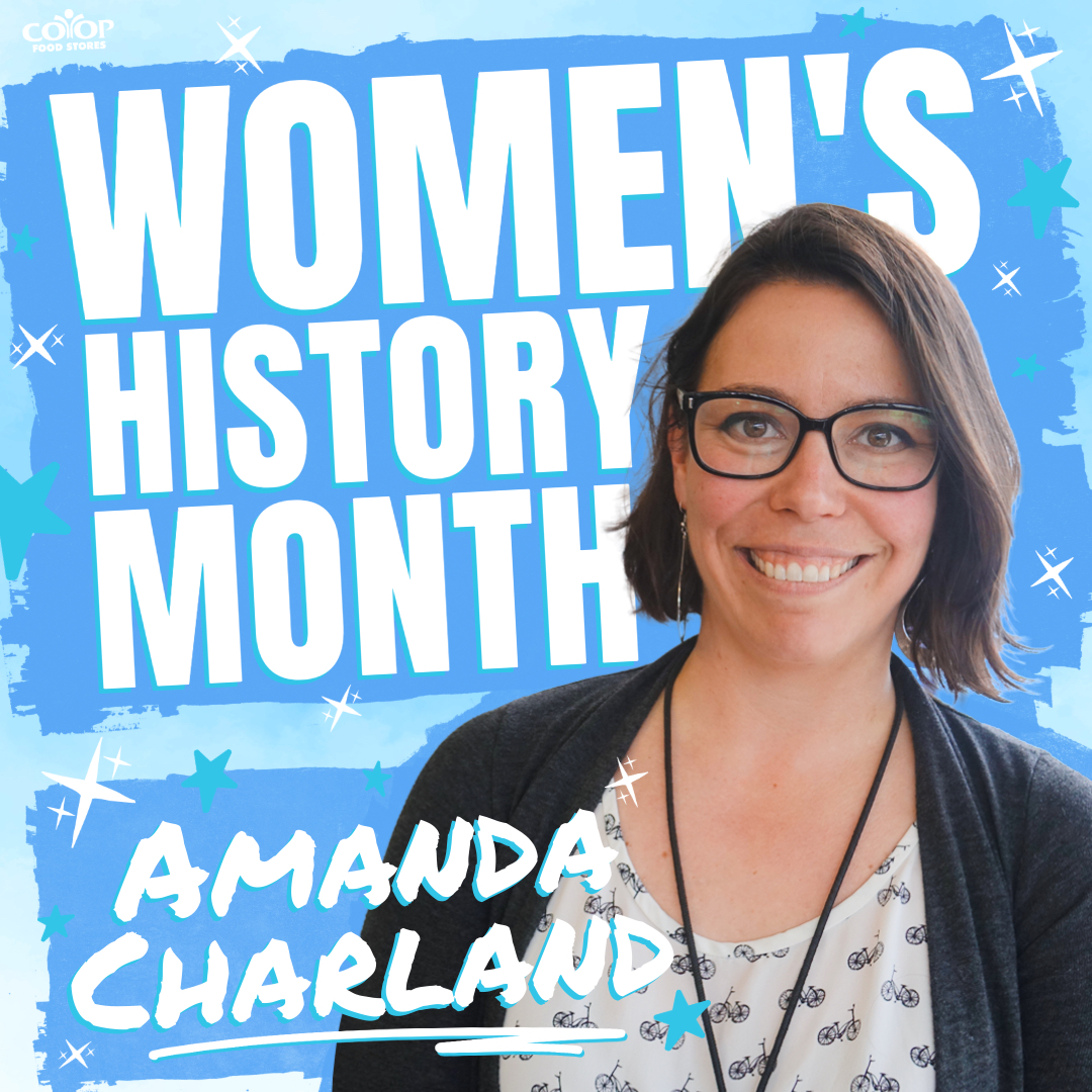 amanda_whm2026 Photo of Co-op General Manager Amanda Charland on photo illustration for Women's History Month