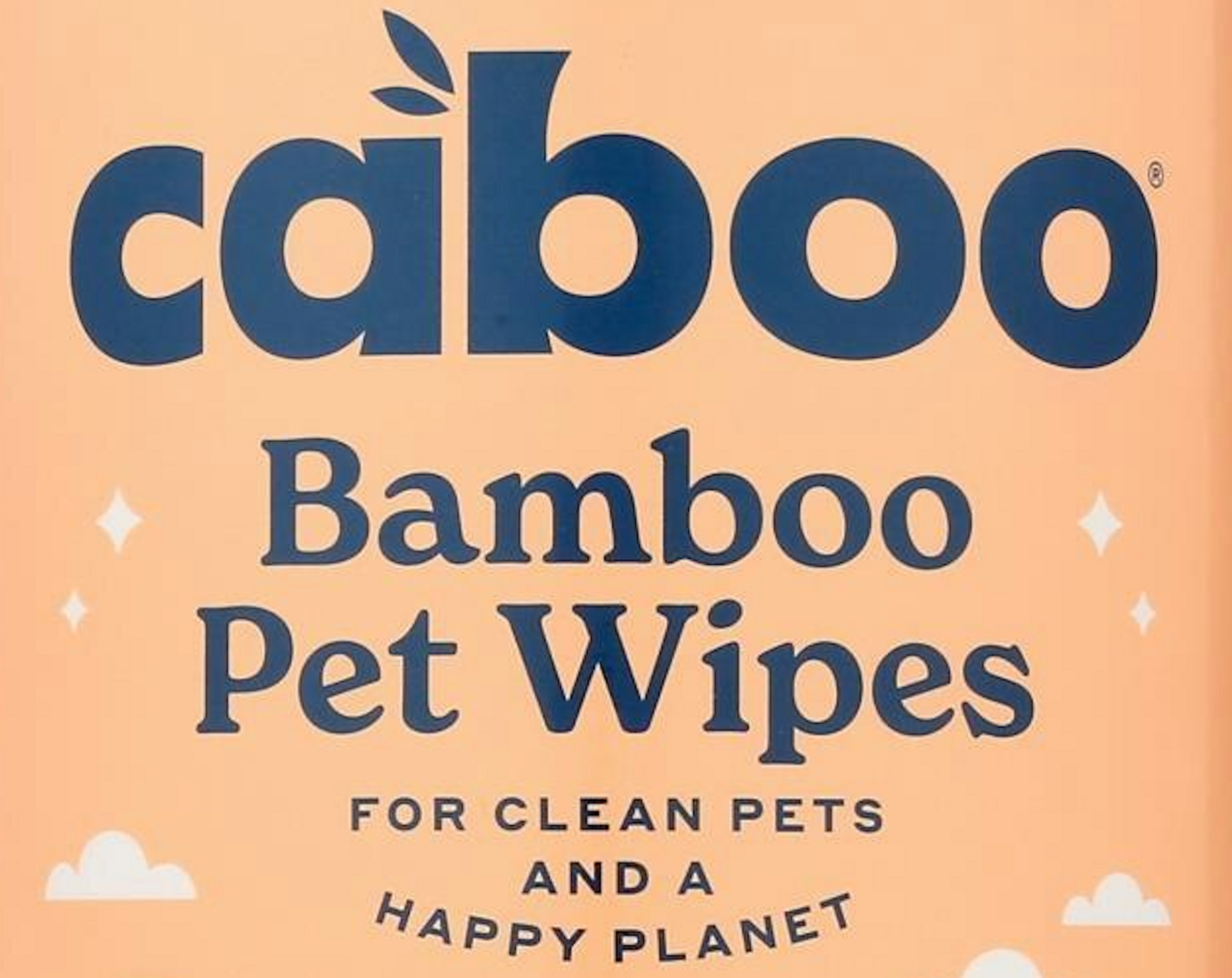 Packaging label for Caboo Bamboo Pet Wipes