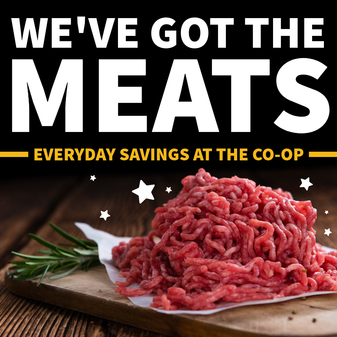 everyday_meat_savings Graphics with headline "We've got the meats" and product underneath