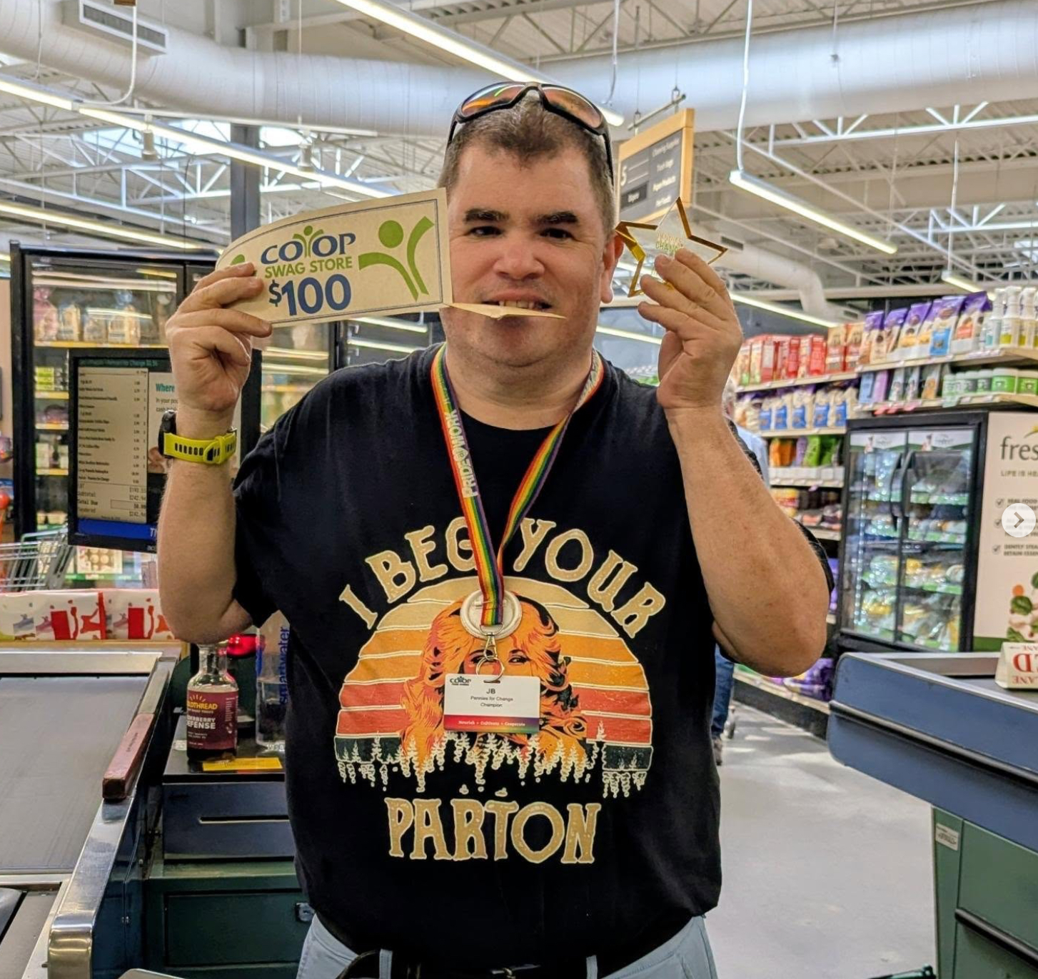 jb_pennies_for_change_champ Photo of Co-op employee JB McCann of the Lebanon Store, a huge supporter of the Co-op's Pennies for Change program