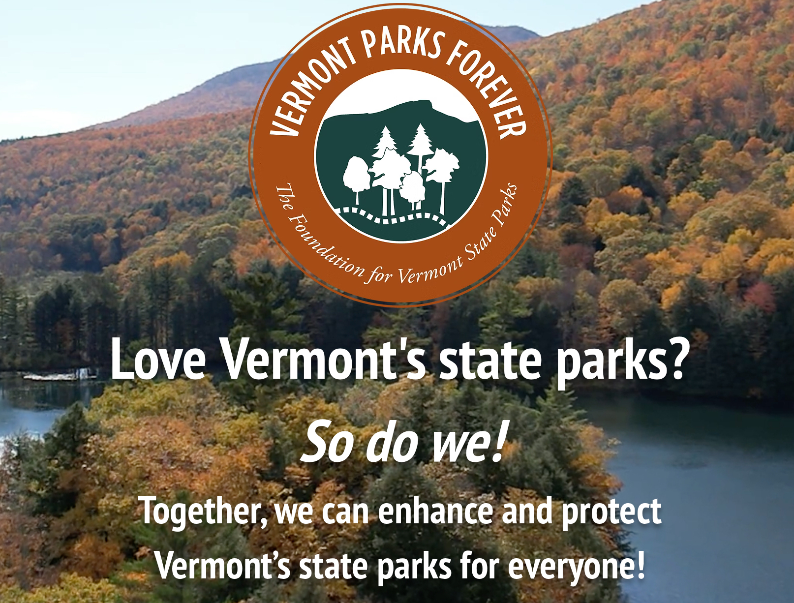 vermont_parks_forever Logo and website screen capture for Vermont Parks Forever