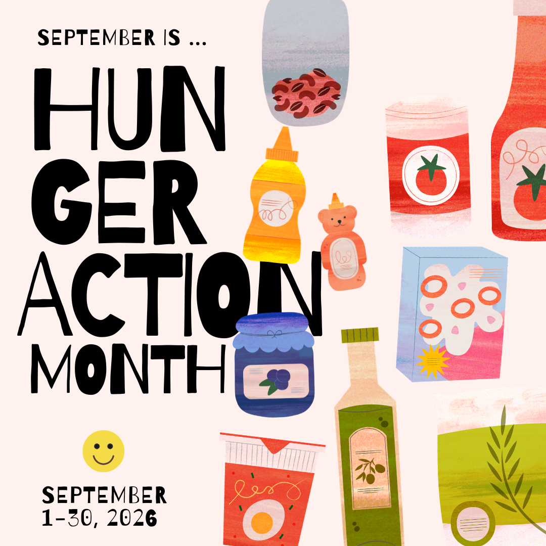 Illustration for Hunger Action Month featuring food product illustrations